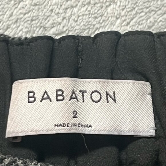 Babaton Pull On Dark Grey Herringbone Wool Blend Lined Ankle/Cropped Dress Pants - Picture 4 of 14